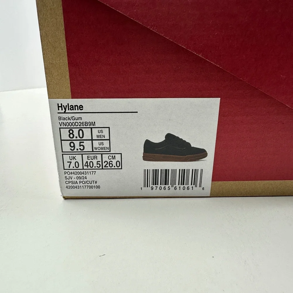 NEW Vans Hylane Black Gum Suede Chunky Y2K Skate Shoes Mens 8 Womens 9.5 Sneaker